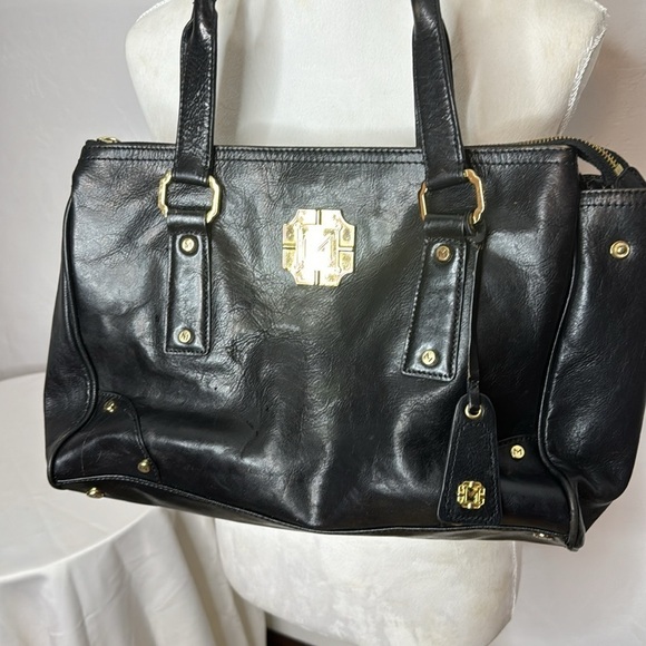 Monet Black Gold Large Satchel As Is Condition - Hole in lining BP6111 - Picture 3 of 14